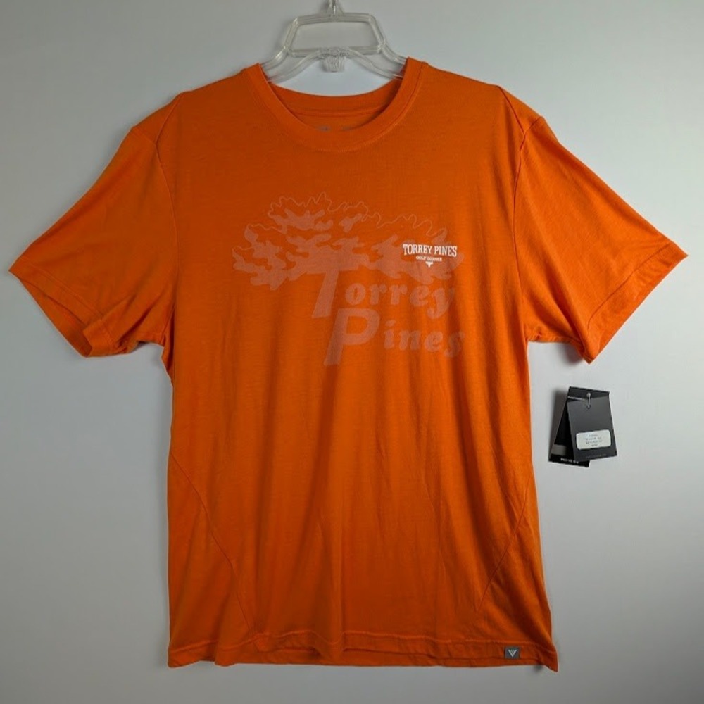 Torrey Pines Golf T Shirt Mens M Monarch Orange Levelwear Thrive Design